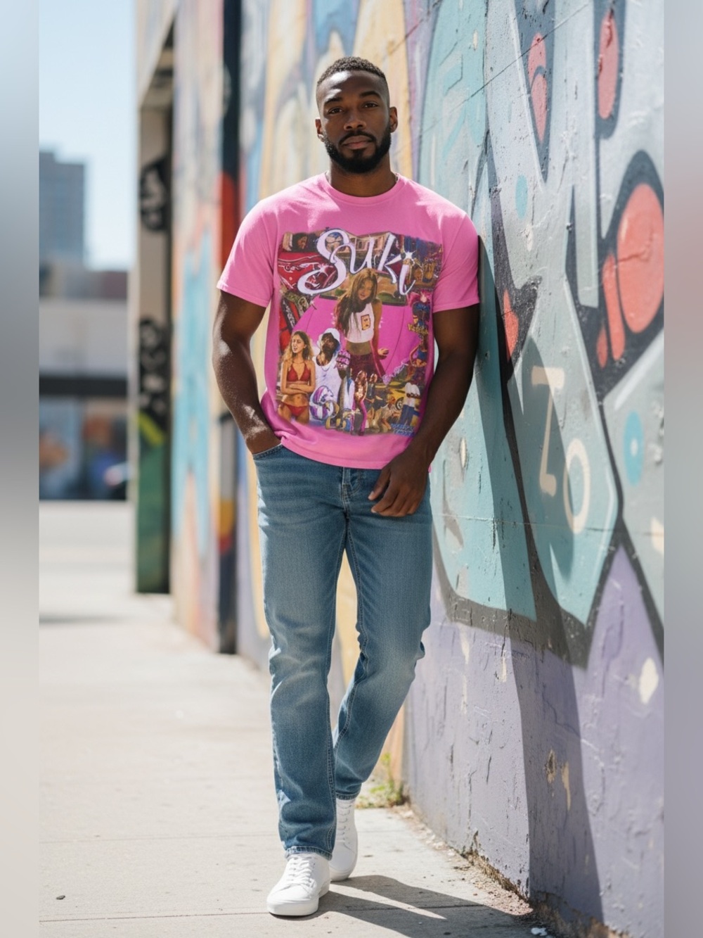 Casper x Masi Suki Graphic Tee Pink - Size Large (Rare Artist Merch) Unisex